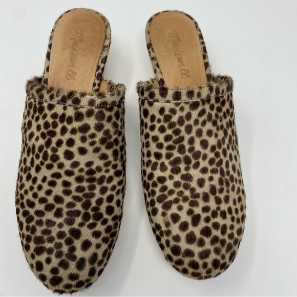Madewell Womens The Ruby Clog in Dotted Calf Hair 7.5 Wooden Soles Slip On MA526 - Picture 5 of 11